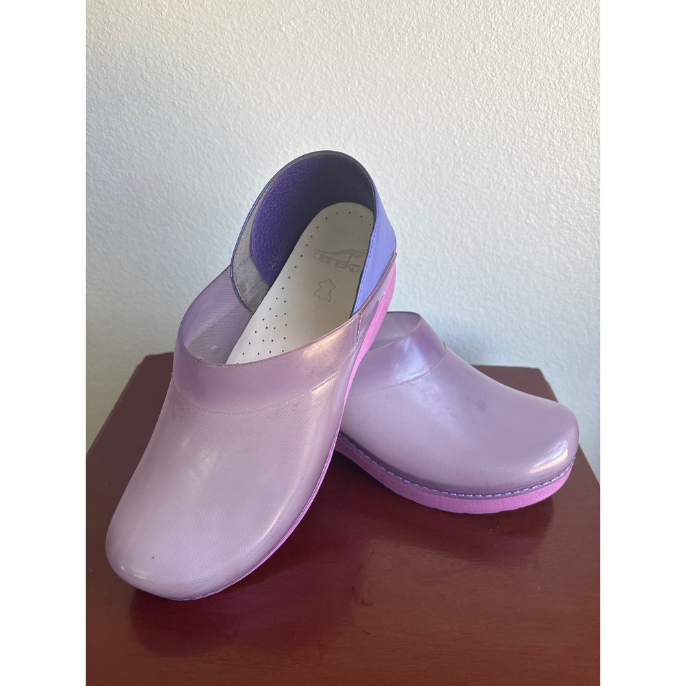 Dansko Lavender/Pink Slip-On Clogs